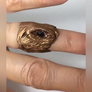 Copper Bronze Tones Fish Like Ring Size 6 Pinky Ring ?